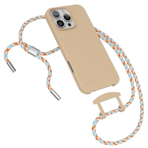 EAZY CASE - Hülle mit Band kompatibel mit iPhone 16 Pro Max Handyhülle für iPhone 16 Pro Max Schutzhülle Silikonhülle mit Mikrofaser Fallschutz Handykette zum Umhängen 2in1 Hülle Handykordel Nude EAZY CASE - Hülle mit Band kompatibel mit iPhone 16 Pro Max Handyhülle für iPhone 16 Pro Max Schutzhülle Silikonhülle mit Mikrofaser Fallschutz Handykette zum Umhängen 2in1 Hülle Handykordel Nude von EAZY CASE