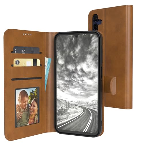 EAZY CASE - Klapphülle für Samsung Galaxy A15 Hülle klappbar mit Kameraschutz Schutzhülle Magnetverschluss Ständer Vintage Klapptasche Kartenfach Sichtfenster Foto Etui Premium Handyhülle Hell Braun EAZY CASE - Klapphülle für Samsung Galaxy A15 Hülle klappbar mit Kameraschutz Schutzhülle Magnetverschluss Ständer Vintage Klapptasche Kartenfach Sichtfenster Foto Etui Premium Handyhülle Hell Braun von EAZY CASE