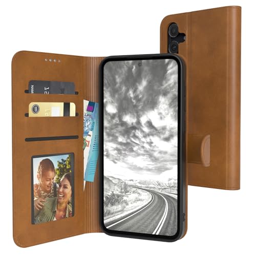 EAZY CASE - Klapphülle für Samsung Galaxy A35 Hülle klappbar mit Kameraschutz Schutzhülle Magnetverschluss Ständer Kunstleder Klapptasche mit Kartenfach Sichtfenster für Foto Handyhülle Hell Braun EAZY CASE - Klapphülle für Samsung Galaxy A35 Hülle klappbar mit Kameraschutz Schutzhülle Magnetverschluss Ständer Kunstleder Klapptasche mit Kartenfach Sichtfenster für Foto Handyhülle Hell Braun von EAZY CASE