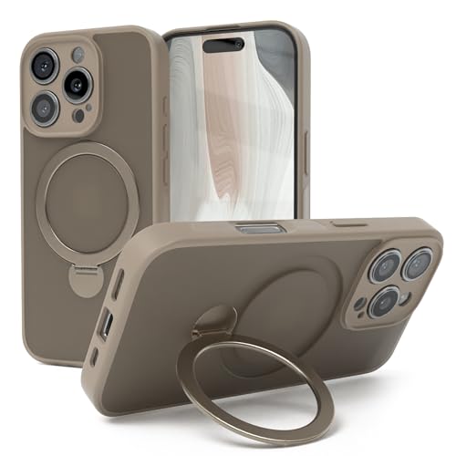 EAZY CASE - Qi Charging Handyhülle für iPhone 16 Pro Hülle mit Ständer Matte Schutzhülle mit Ultra Aufprallschutz Stoßfest und Kratzfest Hülle mit 360° Ring zum Aufstellen Cover - Braun EAZY CASE - Qi Charging Handyhülle für iPhone 16 Pro Hülle mit Ständer Matte Schutzhülle mit Ultra Aufprallschutz Stoßfest und Kratzfest Hülle mit 360° Ring zum Aufstellen Cover - Braun von EAZY CASE