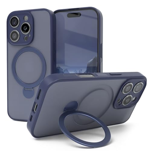 EAZY CASE - Qi Charging Handyhülle für iPhone 16 Pro Hülle mit Ständer Matte Schutzhülle mit Ultra Aufprallschutz Stoßfest und Kratzfest Hülle mit 360° Ring zum Aufstellen Cover - Nacht Blau EAZY CASE - Qi Charging Handyhülle für iPhone 16 Pro Hülle mit Ständer Matte Schutzhülle mit Ultra Aufprallschutz Stoßfest und Kratzfest Hülle mit 360° Ring zum Aufstellen Cover - Nacht Blau von EAZY CASE