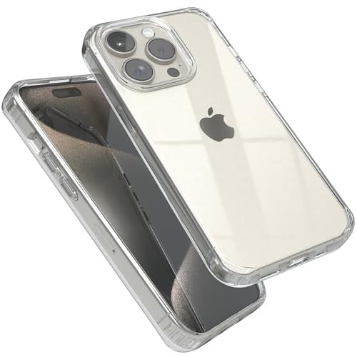 EAZY CASE Premium Crystal TPU Hülle kompatibel mit iPhone 15 Pro Silikon mit Kameraschutz, Slimcover, Handyhülle, Silikonhülle, Backcover, Durchsichtig, Klar/Transparent von EAZY CASE