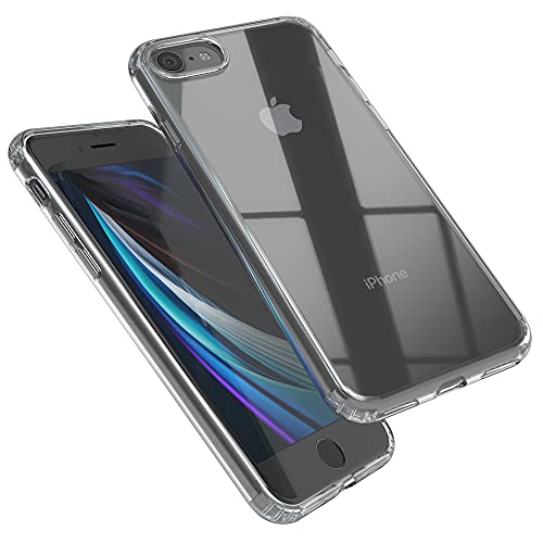 EAZY CASE Premium Crystal TPU Hülle kompatibel mit iPhone SE (2022/2020) / iPhone 8/7 Schutzhülle Silikon mit Kameraschutz, Slimcover, Handyhülle, Silikonhülle, Backcover, Durchsichtig, Transparent von EAZY CASE