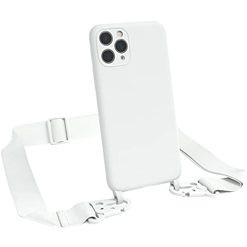 EAZY CASE Premium Silikon 2 in 1 Handykette kompatibel mit iPhone 11 Pro Handyhülle mit Umhängeband, Handykordel mit Silikonhülle, Hülle mit Band, Kette für Smartphone, Weiß EAZY CASE Premium Silikon 2 in 1 Handykette kompatibel mit iPhone 11 Pro Handyhülle mit Umhängeband, Handykordel mit Silikonhülle, Hülle mit Band, Kette für Smartphone, Weiß von EAZY CASE