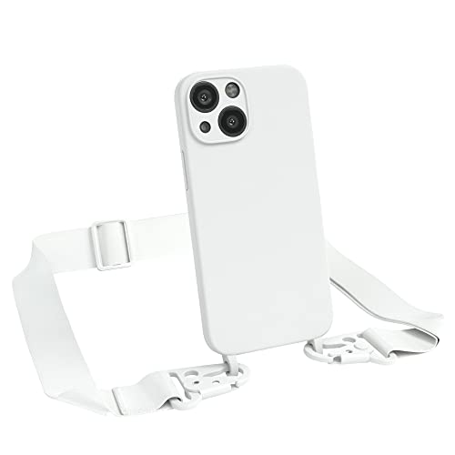 EAZY CASE Premium Silikon 2 in 1 Handykette kompatibel mit iPhone 13 Mini Handyhülle mit Umhängeband, Handykordel mit Silikonhülle, Hülle mit Band, Kette für Smartphone, Weiß EAZY CASE Premium Silikon 2 in 1 Handykette kompatibel mit iPhone 13 Mini Handyhülle mit Umhängeband, Handykordel mit Silikonhülle, Hülle mit Band, Kette für Smartphone, Weiß von EAZY CASE