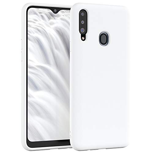 EAZY CASE Premium Silikon Handyhülle kompatibel mit Samsung Galaxy A20s, Slimcover mit Kameraschutz und Innenfutter, Silikonhülle, Schutzhülle, Bumper, Handy Case, Hülle, Softcase, Weiß von EAZY CASE