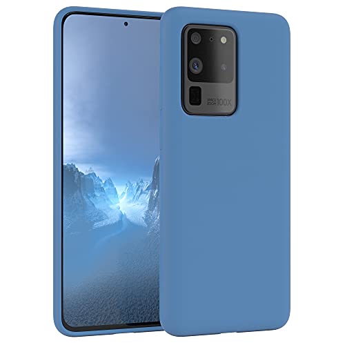 EAZY CASE Premium Silikon Handyhülle kompatibel mit Samsung Galaxy S20 Ultra / S20 Ultra 5G, Slimcover mit Kameraschutz und Innenfutter, Silikonhülle, Schutzhülle, Bumper, Handy Case, Blau von EAZY CASE