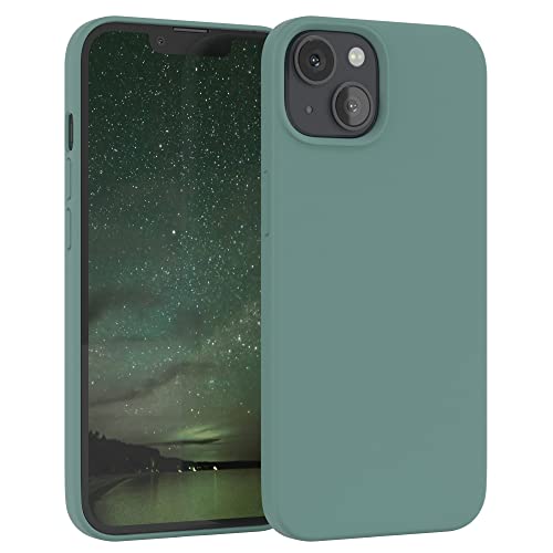 EAZY CASE Premium Silikon Handyhülle kompatibel mit iPhone 13, Slimcover mit Kameraschutz und Innenfutter, Silikonhülle, Schutzhülle, Bumper, Handy Case, Hülle, Softcase, Nacht Grün von EAZY CASE