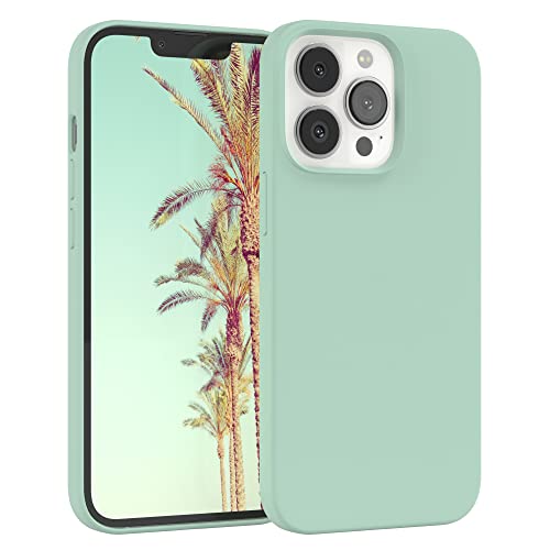 EAZY CASE Premium Silikon Handyhülle kompatibel mit iPhone 13 Pro, Slimcover mit Kameraschutz und Innenfutter, Silikonhülle, Schutzhülle, Bumper, Handy Case, Hülle, Softcase, Mint Grün von EAZY CASE