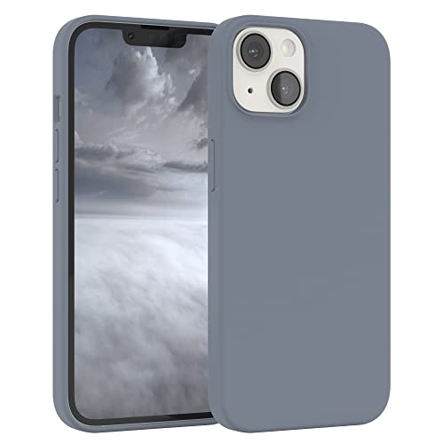 EAZY CASE Premium Silikon Handyhülle kompatibel mit iPhone 14, Slimcover mit Kameraschutz und Innenfutter, Silikonhülle, Schutzhülle, Bumper, Handy Case, Hülle, Softcase, Stahlblau von EAZY CASE