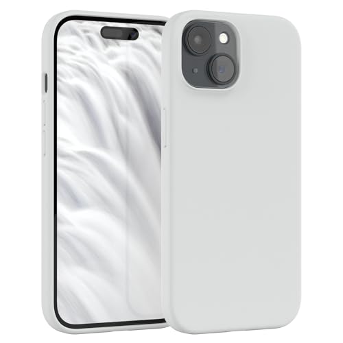 EAZY CASE Premium Silikon Handyhülle kompatibel mit iPhone 15 Slimcover mit Kameraschutz und Innenfutter, Silikonhülle, Schutzhülle, Bumper, Handy Case, Hülle, Softcase, Weiß von EAZY CASE
