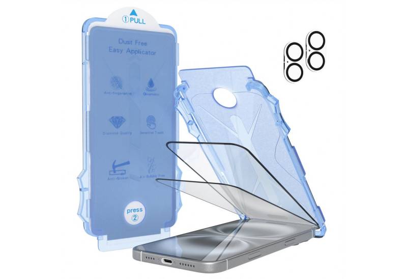 EAZY CASE Schutzfolie 2x Displayschutz mit Kameraschutz, (2er Set), Display Schutzglas 6,7" Displayfolie Ultra Klar Schutz Glas Hartglas von EAZY CASE