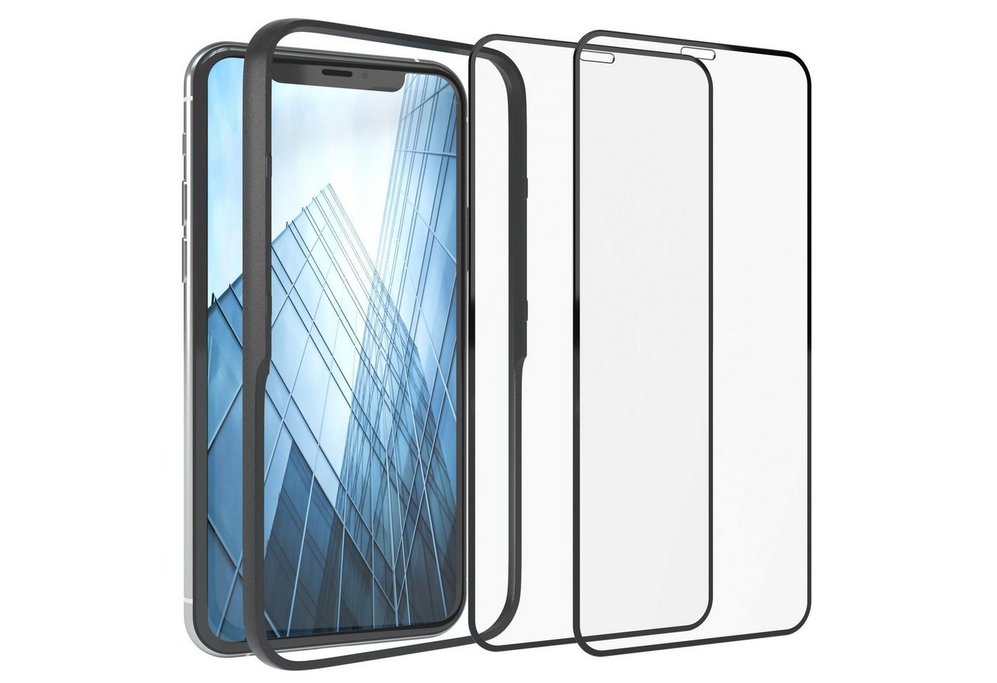 EAZY CASE Schutzfolie 2x Schutzglas für Apple iPhone X / iPhone XS, (2-St), Durchsichtig von Eazy Case