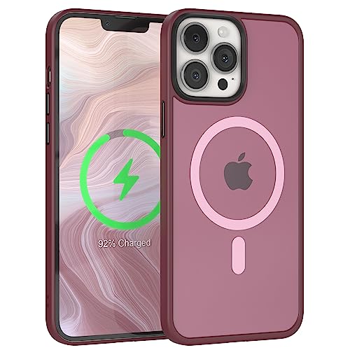 EAZY CASE - Schutzhülle matt iPhone 13 Pro Max kompatibel mit MagSafe kabellosem Laden, Magnetische Adsorption, Sturzschutz, Phone Case, Hülle Magnet, Case Stoßfest Cover in Beere/Transluzent EAZY CASE - Schutzhülle matt iPhone 13 Pro Max kompatibel mit MagSafe kabellosem Laden, Magnetische Adsorption, Sturzschutz, Phone Case, Hülle Magnet, Case Stoßfest Cover in Beere/Transluzent von EAZY CASE