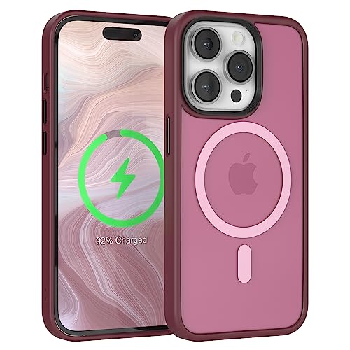 EAZY CASE - Schutzhülle matt iPhone 14 Pro kompatibel mit MagSafe kabellosem Laden, Magnetische Adsorption, Sturzschutz, Phone Case, Hülle Magnet, Case Stoßfest Cover in Beere/Transluzent EAZY CASE - Schutzhülle matt iPhone 14 Pro kompatibel mit MagSafe kabellosem Laden, Magnetische Adsorption, Sturzschutz, Phone Case, Hülle Magnet, Case Stoßfest Cover in Beere/Transluzent von EAZY CASE