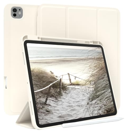 EAZY CASE - Hülle für iPad Pro 13" mit Stifthalter [Modell 2024] - 13 Zoll Hülle für iPad Pro Case - Hülle Tablet Cover - Aufstell Smartcase - Klappcase & Standfunktion - Auto Sleep Wake Up Weiß von EAZY CASE