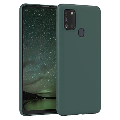 EAZY CASE - Silikonhülle für Samsung Galaxy A21s Hülle Silikon Case Grün weich stoßfeste Handyhülle Galaxy A21s Schutzhülle mit Kameraschutz Dünn Premium Schutz Cover TPU Phone Bumper in Piniengrün von EAZY CASE