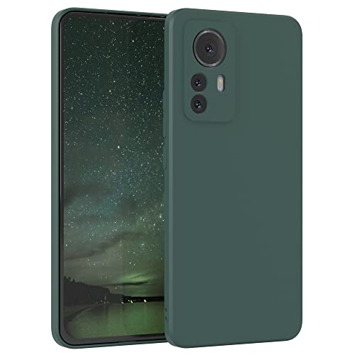 EAZY CASE - Silikonhülle für Xiaomi 12 Pro Hülle Silikon Case Grün weich stoßfeste Handyhülle Xiaomi 12 Pro Schutzhülle mit Kameraschutz Dünn Premium Schutz Cover TPU Phone Bumper in Piniengrün von EAZY CASE