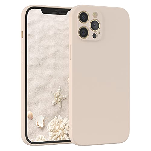 EAZY CASE - Silikonhülle für iPhone 12 Pro Max Hülle Silikon Case Beige weich stoßfeste Handyhülle iPhone 12 Pro Max Schutzhülle mit Kameraschutz Dünn Premium Schutz Cover TPU Phone Bumper in Taupe von EAZY CASE