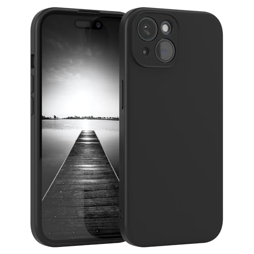 EAZY CASE - Silikonhülle für iPhone 15 Hülle Silikon Case Schwarz stoßfeste Handyhülle iPhone 15 Schutzhülle mit Kameraschutz Dünn Premium Schutz Cover TPU Phone Bumper in Schwarz Matt von EAZY CASE
