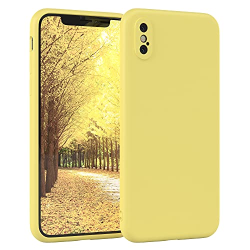 EAZY CASE - Silikonhülle für iPhone X/XS Hülle Silikon Case Gelb weich stoßfeste Handyhülle iPhone X/XS Schutzhülle mit Kameraschutz Dünn Premium Schutz Cover TPU Phone Bumper in Pastellgelb von EAZY CASE