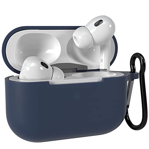 EAZY CASE - Silikonhülle kompatibel mit AirPods Pro 2 - Silikoncase, Cover mit Schlüsselanhänger, perfekte Passform, rutschfestes Etui, Stoßfeste Schützhülle aus Silikon, Nacht Blau von EAZY CASE