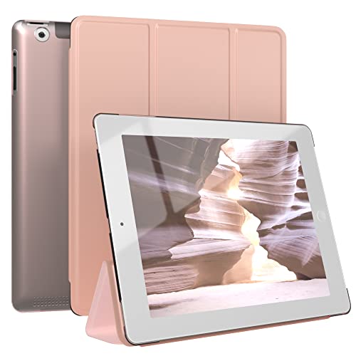 EAZY CASE - Smartcase Tablet Hülle kompatibel mit iPad 2/3 / 4 - hochwertige Tabletschutz Hülle aus Kunstleder mit Schutzabdeckung in Rosé-Gold von EAZY CASE