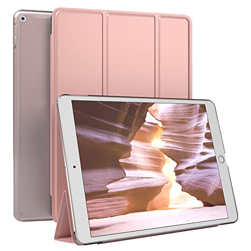 EAZY CASE Smartcase Tablet Hülle kompatibel mit iPad Air 3 (2019) mit Standfunktion, Schutzhülle mit Sleep und Wake Funktion, Tablet Case, Tablet Klapphülle aus Kunstleder, Rosé-Gold von EAZY CASE