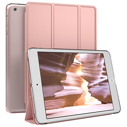 EAZY CASE Smartcase Tablet Hülle kompatibel mit iPad Mini 1/2 / 3 mit Standfunktion, Schutzhülle mit Sleep und Wake Funktion, Tablet Case, Tablet Klapphülle aus Kunstleder, Rosé-Gold von EAZY CASE