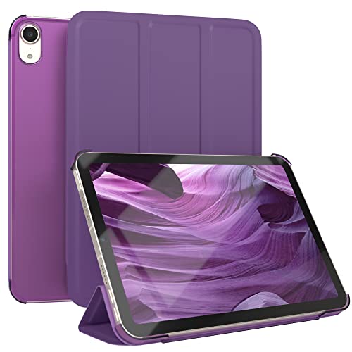 EAZY CASE - Schutzhülle für iPad Mini 6 Generation (2021) Hülle 8.3" Smart Cover Tablet Case Smartcase zum Aufstellen Klapphülle mit Standfunktion Sleep Wake Up Funktion Tasche Kunstleder Etui Lila von EAZY CASE