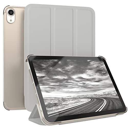 EAZY CASE - Smartcase Tablet Hülle kompatibel mit iPad Mini 6 (2021) - Smart Case Cover, Einstellbarer Betrachtungswinkel, mit matt transparenter Rückseitenschale in Grau von EAZY CASE