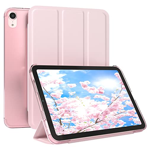 EAZY CASE Smartcase Tablet Hülle kompatibel mit iPad Mini 6 (2021) mit Standfunktion, Schutzhülle mit Sleep und Wake Funktion, Tablet Case, Tablet Klapphülle aus Kunstleder, Pink von EAZY CASE