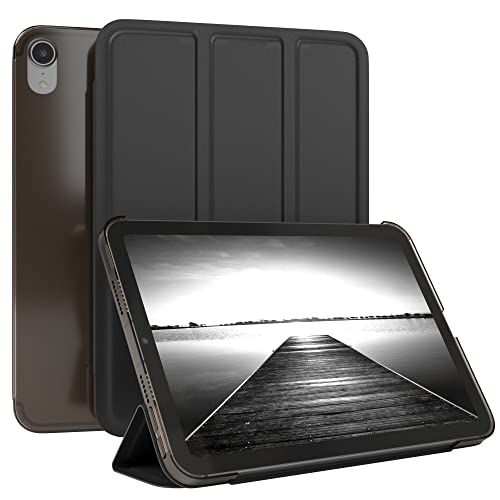 EAZY CASE Smartcase Tablet Hülle kompatibel mit iPad Mini 6 (2021) mit Standfunktion, Schutzhülle mit Sleep und Wake Funktion, Tablet Case, Tablet Klapphülle aus Kunstleder, Schwarz von EAZY CASE