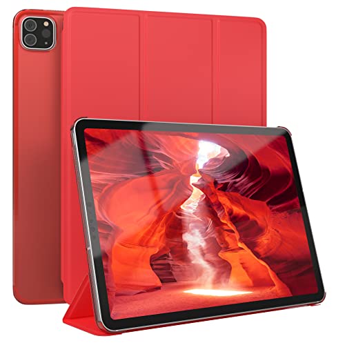 EAZY CASE - Smartcase Tablet Hülle kompatibel mit iPad Pro 11 (2018/2020/2021/2022) - Transluzente PC Rückseite, leichte, tragbare Tablettasche, dünnes, stoßsicheres Cover, in Rot von EAZY CASE