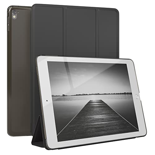 EAZY CASE - Smartcase Tablet Hülle kompatibel mit iPad Pro 9,7 (2016) - mit Standfunktion, Schutzhülle mit Sleep und Wake Funktion, Tablet Case, Tablet Klapphülle aus Kunst Leder, Uni Schwarz von EAZY CASE