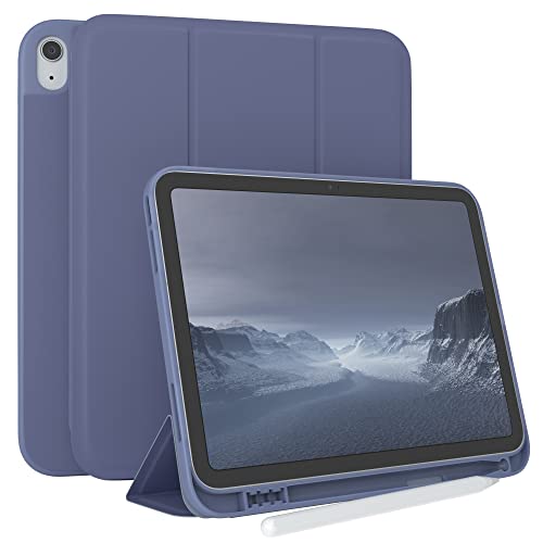 EAZY CASE Smartcase mit Touchpen Halterung kompatibel mit iPad 10,9 (10. Gen.) Tablet Hülle mit Standfunktion, Schutzhülle mit Sleep und Wake Funktion, Klapphülle aus Kunst Leder, Stahlblau von EAZY CASE