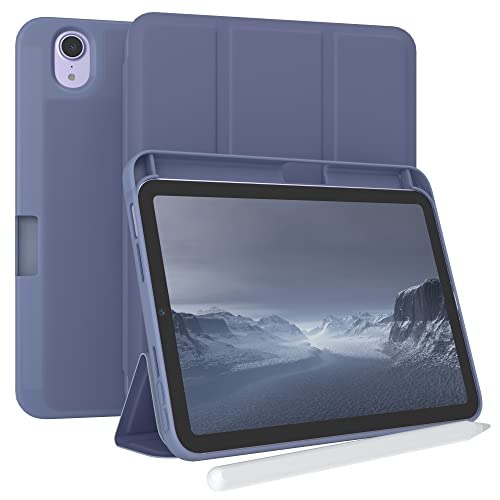 EAZY CASE Smartcase mit Touchpen Halterung kompatibel mit iPad Mini 6 (2021) Tablet Hülle mit Standfunktion, Schutzhülle mit Sleep und Wake Funktion, Klapphülle, Eisblau, Blau von EAZY CASE