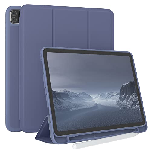 EAZY CASE Smartcase mit Touchpen Halterung kompatibel mit iPad Pro 11" (2022/2021/2020/2018) Tablet Hülle mit Standfunktion, Schutzhülle mit Sleep und Wake Funktion, Klapphülle, Eisblau, Blau von EAZY CASE