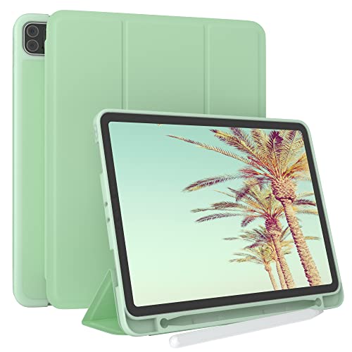 EAZY CASE Smartcase mit Touchpen Halterung kompatibel mit iPad Pro 11" (2022/2021/2020/2018) Tablet Hülle mit Standfunktion, Schutzhülle mit Sleep und Wake Funktion, Klapphülle, Grün von EAZY CASE