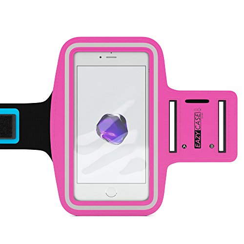 EAZY CASE Sport Armband für Smartphones bis 5,5 Zoll, schweißfest I Sportarmband Unisex, Sporthülle, Handyhülle, Armtasche mit Kopfhöreröffnung & Schlüsselfach, Pink von EAZY CASE