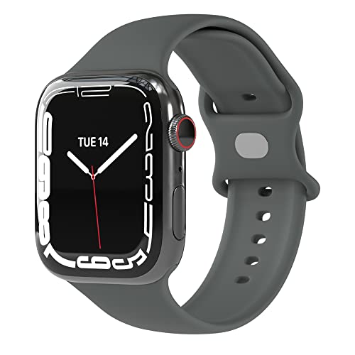 EAZY CASE Sport Armband kompatibel mit Apple Watch 38mm 40mm 41mm verstellbares Ersatzarmband aus Silikon Sport Loop für Apple Watch Serie 9 8 7 6 5 4 3 2 1 SE für Damen und Herren Anthrazit von EAZY CASE