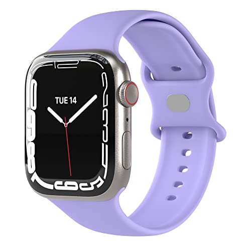 EAZY CASE Sport Armband kompatibel mit Apple Watch 38mm 40mm 41mm verstellbares Ersatzarmband aus Silikon Sport Loop für Apple Watch Serie 9 8 7 6 5 4 3 2 1 SE für Damen und Herren Lila von EAZY CASE