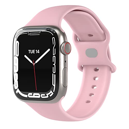 EAZY CASE Sport Armband kompatibel mit Apple Watch 38mm 40mm 41mm verstellbares Ersatzarmband aus Silikon Sport Loop für Apple Watch Serie 9 8 7 6 5 4 3 2 1 SE für Damen und Herren Rosa von EAZY CASE