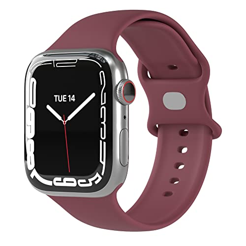 EAZY CASE Sport Armband kompatibel mit Apple Watch 38mm 40mm 41mm verstellbares Ersatzarmband aus Silikon Sport Loop für Apple Watch Serie 9 8 7 6 5 4 3 2 1 SE für Damen und Herren Rot von EAZY CASE