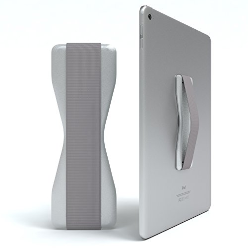EAZY CASE Tablet Finger Halterung, für Alle Tablets, Selbstklebend I Tablethalterung, Haltegriff, Fingerhalter, Fingergriff, Silber von EAZY CASE