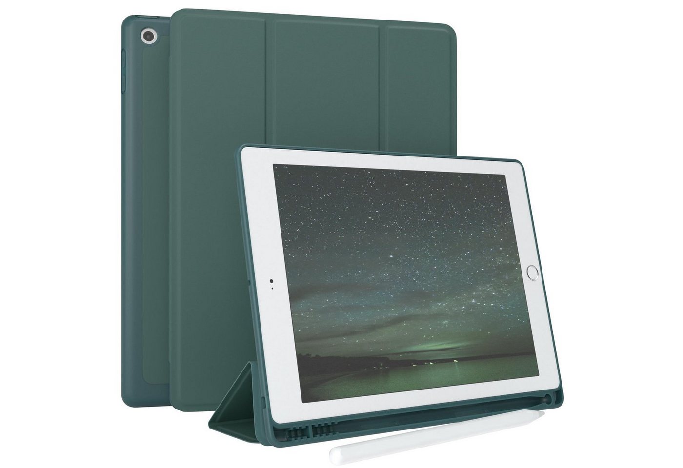 EAZY CASE Tablet-Hülle Penholder Smartcase für iPad 2017/2018 5./6. Gen. 9,7 Zoll, Etui Klapp Cover Schutzhülle Smart Case Sleep Modus Funktion Grün von EAZY CASE