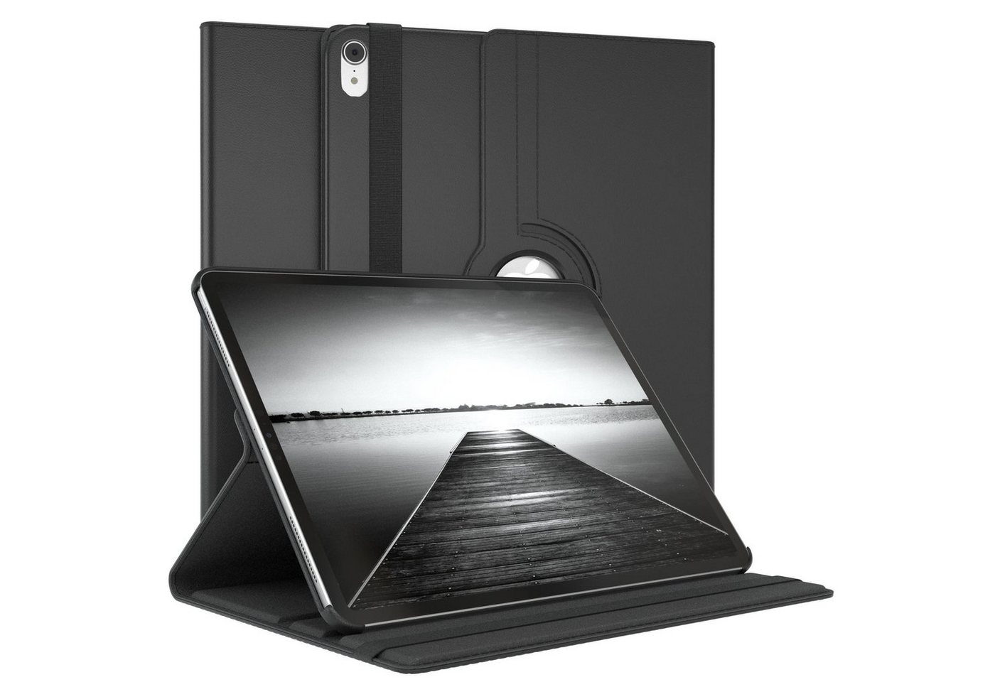 EAZY CASE Tablet-Hülle Rotation Case für Apple iPad Pro 3. Gen. (2018) 12,9 Zoll, Schutzhülle mit Sleep Wakeup Funktion Tablet Tasche kratzfest Weiß von EAZY CASE