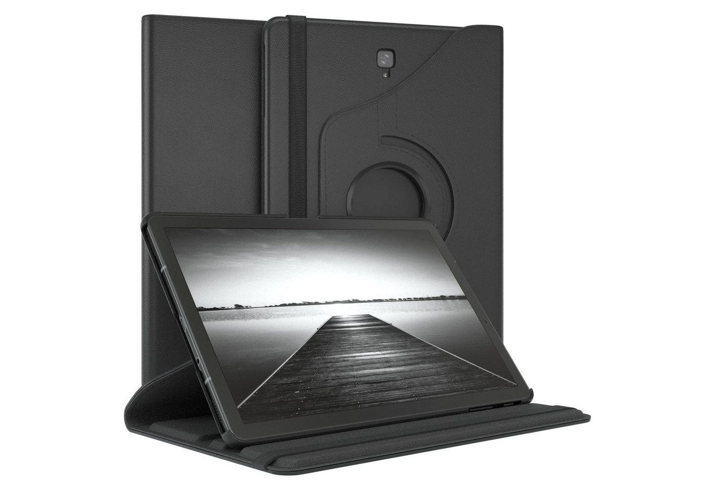 EAZY CASE Tablet-Hülle Rotation Case für Samsung Galaxy Tab S4 10,5 Zoll, Hülle 360° drehbar mit Standfunktion Etui Anti-Kratz Tasche Schwarz von EAZY CASE