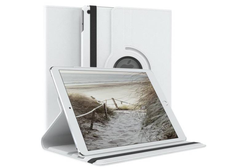 EAZY CASE Tablet-Hülle Rotationcase für iPad Air 1 & 5./6. Gen. 2017/2018 9,7 Zoll, Schutzhülle mit Sleep Wakeup Funktion Tablet Tasche kratzfest Weiß von EAZY CASE