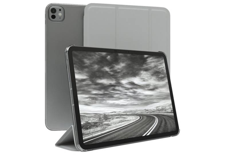 EAZY CASE Tablet-Hülle Smart Case Apple für iPad Pro 11 (2024) 11 Zoll, Tablet Case Bookcover Smart Flipcase Schutztasche magnetisch Hellgrau von EAZY CASE